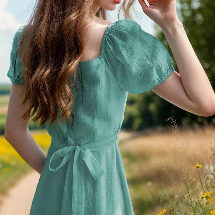 Robe Midi à Taille Haute