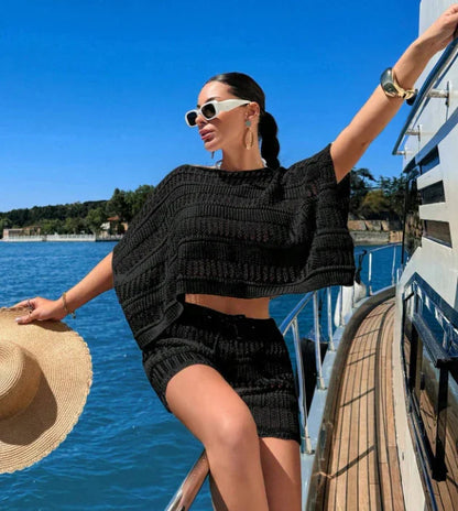 Ensemble Féminin en Tricot pour les Vacances d'Été à la Plage