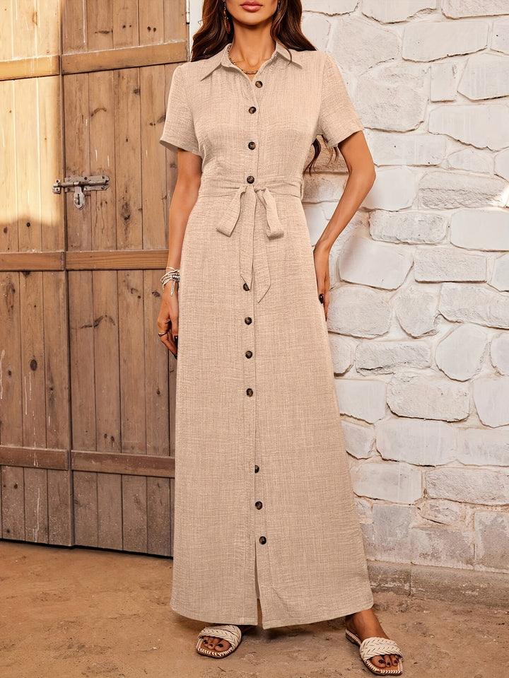 Robe Avec Ceinture en Lin