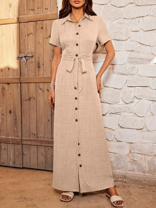 Robe Avec Ceinture en Lin