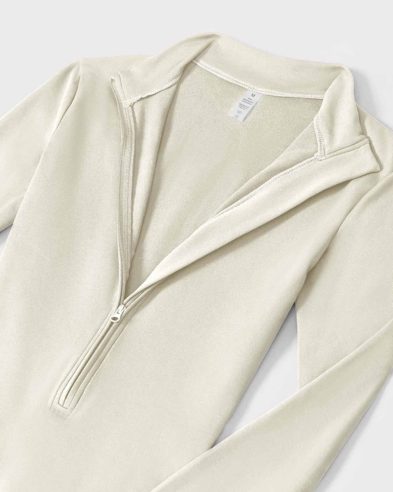 Combinaison de Fitness Lune à Manches Longues avec Fermeture Éclair