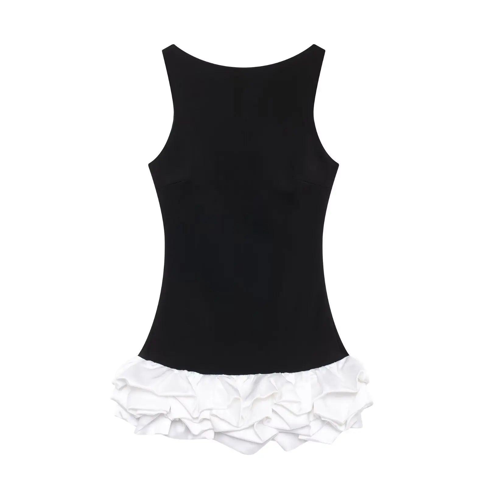 Robe Sans Manches à Volants Lune™